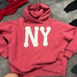 Brandy Melville Pink Hoodie with White NY